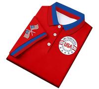 DENGJIAMY - Polo para hombre, talla grande, para el 4 de julio, patriótico de verano, 250 aniversario, bandera estadounidense, camisas de golf para hombre, cuello vintage, rosso, 3XL