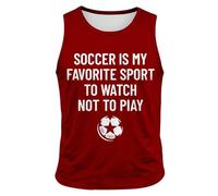 DENGJIAMY Soccer is My Favorite Sport to Watch Not to Play - Camiseta sin mangas para hombre, talla grande, para deportes al aire libre, fitness, camiseta de verano para hombre, rosso, 6XL