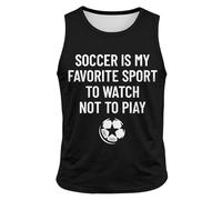 DENGJIAMY Soccer is My Favorite Sport to Watch Not to Play - Camiseta sin mangas para hombre, talla grande, para deportes al aire libre, fitness, camiseta de verano para hombre, Negro, 4XL