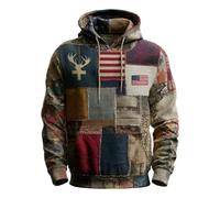 DENGJIAMY - Sudadera con capucha cristiana para hombre, camisa de otoño de manga larga, estampado de fe, sudadera con capucha de bandera americana, talla grande, con gráfico cruzado, rosso, M