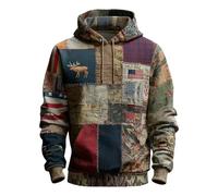 DENGJIAMY - Sudadera con capucha cristiana para hombre, camisa de otoño de manga larga, estampado de fe, sudadera con capucha de bandera americana, talla grande, con gráfico cruzado, azul marino, M