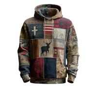 DENGJIAMY - Sudadera con capucha cristiana para hombre, camisa de otoño de manga larga, estampado de fe, sudadera con capucha de bandera americana, talla grande, con gráfico cruzado, azul, 4XL