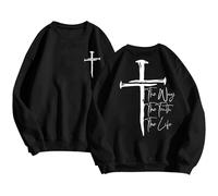 DENGJIAMY - Sudaderas cristianas para hombre, ropa de fe de Jesús, a la moda, clásica, con gráfico cruzado, camisa de primavera de moda, camisa de manga larga para hombre, Negro, XXL