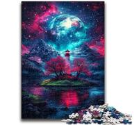 Dengta Under The Blood Moon - Rompecabezas de 1000 Piezas para Adultos y Adolescentes Un Juego Educativo Divertido y Divertido para cumpleaños (50x75cm)