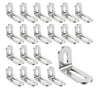 Dengthrive 20 conectores angulares de acero inoxidable, ángulo de ajuste de 30 x 48 mm, puntal de esquina en forma de L con ranura, orificio largo de 3 mm de grosor, 90 grados para refuerzo de muebles