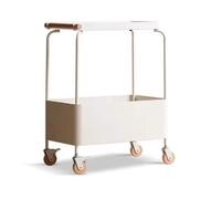 DengxiaoqingOZ Mesa Auxiliar Estante de Almacenamiento con Ruedas for Sala Estar, pequeño Carrito, Mesa Auxiliar móvil for sofá, Estante Retro for Guardar refrigerios Muebles de salón(Blanco)