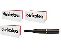 Denicotea Stühmeier-Denicotea - Filtros (150 unidades, incluye 1 punta para cigarrillos, anillo dorado), color negro