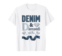 Denim and Diamonds Western Cowgirl Glam Style para Mujeres y Camiseta