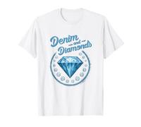 Denim and Diamonds Western Cowgirl Glam Style para Mujeres y Camiseta