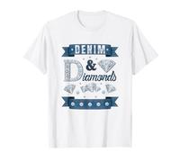 Denim and Diamonds Western Cowgirl Glam Style para Mujeres y Camiseta