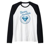 Denim and Diamonds Western Cowgirl Glam Style para Mujeres y Camiseta Manga Raglan