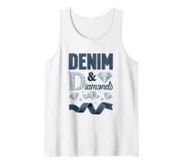 Denim and Diamonds Western Cowgirl Glam Style para Mujeres y Camiseta sin Mangas
