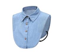 Denim Fake Collar for Women Detachable Dickey Half Shirts Blouse | False Lapel for Sweaters Dresses Costume (C)