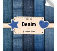 Denim Scrapbook Paper: 20 Double Sided Sheets, Jeans Texture for Decoupage, Wrapping, Origami, Crafting, & More