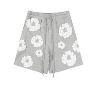 Denim tears Corto Cotton Top Y Pantalones Cortos,Camiseta y Pantalones Cortos for Correr de Verano de con Estampado Espuma de algodón(Gray-Shorts,M)