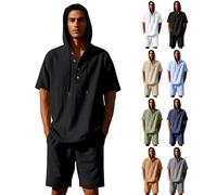 Denim Tears - Sudadera con capucha para hombre, sudaderas de lino de gran tamaño, camisetas de color sólido, sudaderas de manga corta para hombre, camisas con botones para hombre, 7 (Reino Unido), 3XL