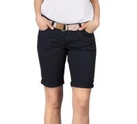 DENIMFY Bermudas Pantalones cortos para mujer con cinturón, corte regular, pantalones chinos, pantalones cortos de verano, hasta la rodilla, elásticos, monocolor, blanco, beige, rosa, azul, oliva,