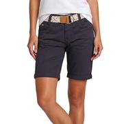 DENIMFY Bermudas Pantalones cortos para mujer con cinturón, corte regular, pantalones cortos chinos, pantalones cortos de verano, elásticos, monocolor, blanco, beige, rosa, azul, oliva, azul marino,