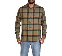 DENIMFY Camisa de franela para hombre, manga larga, a cuadros, corte regular, camisa de leñador, camisa de leñador, algodón negro, verde, azul, S, M, L, XL, XXL, 3XL, 4XL, 5XL, Dusty Olive-black-argan
