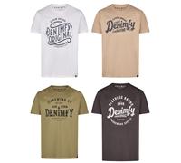 DENIMFY Camiseta Algodón Hombre Regular Fit DFNuri 4er Paquete Set Cuello Corta