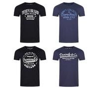 DENIMFY Camiseta Algodón Hombre Regular Fit DFNuri 4er Paquete Set Cuello Corta