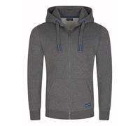 DENIMFY DFLeo - Sudadera con capucha para hombre con cremallera, corte regular, con cremallera, color beige, azul, negro, verde, gris, S, M, L, XL, XXL, 3XL, 4XL, 5XL, Grey Melange Standard 2 (63300