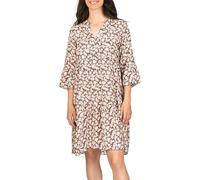 DENIMFY DFYFrida Vestido de Mujer Midi Manga Larga con Cuello en V y Acampanado, hasta la Rodilla, Estampado Floral, Vestido Informal Verano, Mille Fleurs Black, L-XL