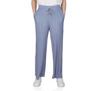 DENIMFY Palazzo - Pantalones de verano para mujer, 3/4, Culotte DFBrenda, cintura alta, pierna ancha, pantalones de verano, pantalones de tela hasta el tobillo, cintura elástica, bolsillos, monocolor