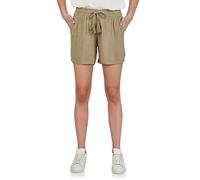 DENIMFY Pantalones cortos de verano ligeros para mujer con goma elástica, corte regular, bermudas anchas, bermudas de verano, 100% viscosa, verde, negro, azul, S, M, L, XL, XXL, Oliva lavada., S