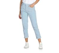 DENIMFY Pantalones de pana para mujer, corte de cintura alta, pierna recta, elásticos, pantalones de pana DFLisa, pantalones con cremallera, bolsillos, monocolor, gris, rosa, azul, beige, verde, S, M