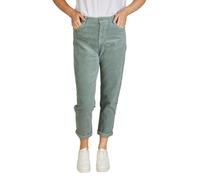 DENIMFY Pantalones de pana para mujer, corte de cintura alta, pierna recta, elásticos, pantalones de pana DFLisa, pantalones con cremallera, bolsillos, monocolor, gris, rosa, azul, beige, verde, S, M