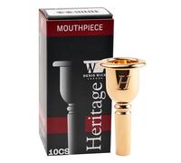 DENIS WICK Heritage boquilla trombón chapada en oro 3180G-10CS - backbore medio para flujo de aire y tono equilibrados, ajuste de vástago pequeño, articulación fácil, 25,2×6,3×6,2mm