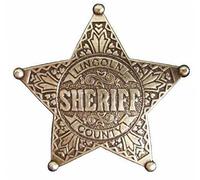 Estrella de Sheriff Lincoln County - placa cowboy