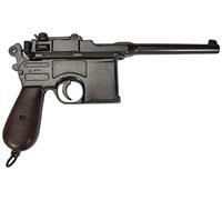 Denix Pistola Alemana Mauser Cal 4,63 1896, Réplica De Arma Falsa Airsoft Unisex Adulto, Negro, Talla Única