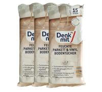 denk-mit Paños húmedos para suelos de parqué y laminado, 15 unidades (juego de 3)