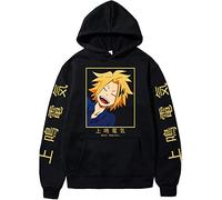 Denki Kaminari - Sudadera con capucha para hombre, diseño de anime Denki, Negro -, X-Small