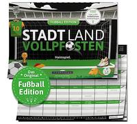 DENKRIESEN - City Land VOLLPFOSTEN® - Edición de fútbol - 'Heimspiel.' - DIN A4 Spielblock | a Partir de 9 años | 50 Hojas | | Fans del fútbol | Preguntas | Juego de Fiesta | Idea de Regalo | Regalo