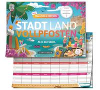 DENKRIESEN City Land VOLLPFOSTEN Mallorca Edition - Bloc de juego A4, juego de fiesta con 26 categorías, juego de culto para amigos y familiares, a partir de 12 años, a partir de 2 jugadores, ciudad