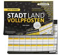 DENKRIESEN - Ciudad Land VOLLPFOSTEN® - Do it Yourself-Edition | Juego de Viaje | Juego Familiar | Regalo de Amigo Invisible, Juego de Fiesta | Ciudad País Río | Bloque de Juego