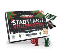 DENKRIESEN - Stadt Land Vollpfosten Das Brettsspiel | Grundspiel INKL. Weinachtsererweiterung | AB 8 Jahren | 4-12 Spieler | Weihnachtssspiel | Blitzwürfel & Langen Spielrunden | Familiensspiel