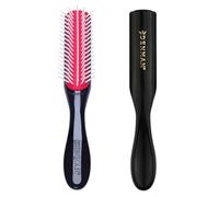 Denman Curly Hair Brush D14 (Black) 5 Row Styling Brush for Detangling, Separating, Shaping and Defining Curls, Fringes & Bangs - For Women and Men