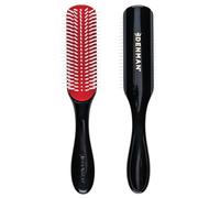 Denman Curly Hair Brush D3 (Black & Red) 7 Row Styling Brush for Detangling, Separating, Shaping and Defining Curls - For Women and Men