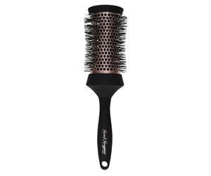 Denman Thermo Ceramic Hourglass Hot Curl Brush - Hair Curling Brush for Blow-Drying, Straightening, Defined Curls, Volume & Root-Lift - Rose Gold & Black