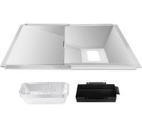 Denmay Bandeja de grasa universal con bandeja colectora, bandeja de goteo ajustable para 2, 3 y 4 quemadores de gas de Charbroil, Enders, Weber, Barbecook, Campingaz, Proficook y más (38-65 cm x 36