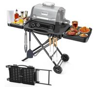 Denmay Carro de mesa para Weber Q100 Q200 Q300 Serie, Enders Urban, Nexgrill, Ninja Woodfire Grill, horno de pizza, Solo Stove, Burnhard Wayne, soporte de parrilla con ruedas para la mayoría de las