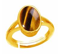 DENMOUS 11.25 Ratti 10.00 quilates certificado sin calefacción sin tratar calidad de lujo natural ojo de tigre piedra Panchdhatu anillo ajustable por laboratorio certificado (Top Aaa+) calidad para