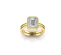 DENMOUS 4.25 Ratti Certified Unheated Untreated Natural Panchdhatu Adjaistaible Gold Ring White Sapphire Pukhraj Loose Gemstone For Women And Men-B0C3HRK2DN