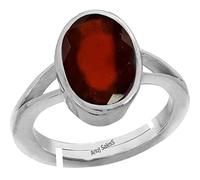 DENMOUS 8.00 Ratti Natural Certificado Hesonita/Granate/Gomed Piedra Preciosa Suelta Chapado en Plata Tamaños Ajustable entre 15 y 28 para Hombres y Mujeres, S-B08TF37Q, S, Piedra preciosa.