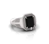 DENMOUS Amg Gems Sulemani - Anillo de piedra Hakik original certificada natural negra Hakik Aa++ 3.25 Ratti Top 15.25 Ratti-B0CR1LDS-DMS, S, Gema