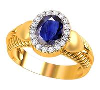 DENMOUS Anillo ajustable de oro Neelam de zafiro azul natural de calidad Aaa+ de laboratorio de 11,00 quilates, sin calefacción, para mujeres y hombres, S-B0BX4BH9-01